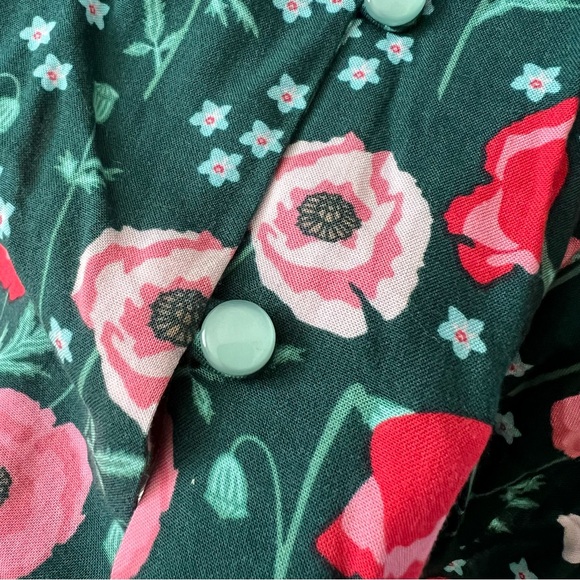 🌼 $5 Matilda Jane Yesteryear Poppy Flower Long Sleeve Button Down Blouse Sz M - Picture 6 of 11